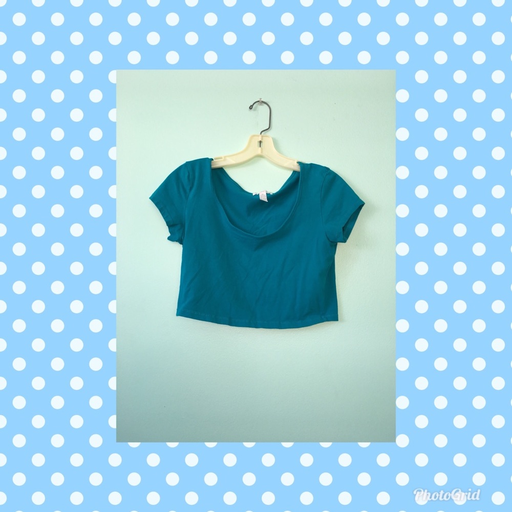 Light blue crop top